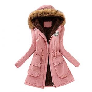 WZYYDS Manteau Femme Hiver Chaud &Eacute;pais Capuche Fourrure Blousons Laine Manche Longue Matelass&eacute;e Casual Veste Chaude Teddy Polaire &Agrave; Capuche D'Hiver Femme Veste De Ski Parka Mi Saison Grande Taille (WZYYDS, neuf)