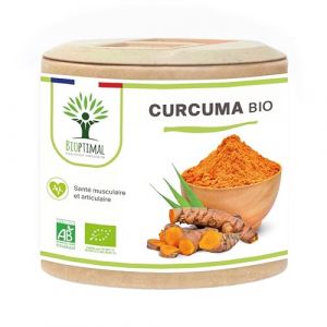 Curcuma + Poivre Noir Bio - Bioptimal - Complément Alimentaire - Articulation Digestion Antioxydant - Curcumine Active Pipérine - Haute Absorption - Fabriqué en France - Certifié Ecocert - 60 gélules (Bioptimal - nutrition naturelle, neuf)