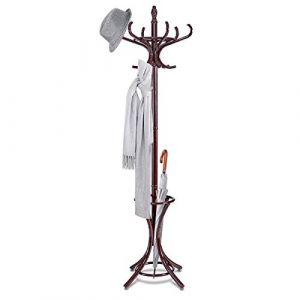 GIANTEX Portemanteaux pour Entr&eacute;e,Hauteur 184 cm, Perroquet Porte Manteau avec 12 Crochets & Porte-Parapluies, Portant &agrave; v&ecirc;tements sur Pied en Forme d'arbre, pour Entr&eacute;e,Couloir (Marron) (GIANTEX, neuf)