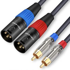 JOLGOO Câble RCA vers XLR, Câble Double RCA Mâle vers Double XLR Mâle, Câble Audio HiFi 2 RCA Mâle vers 2 XLR Mâle, Fil 4N OFC, pour Amplificateur Mixeur Microphone, 2M (JolgooDirect, neuf)