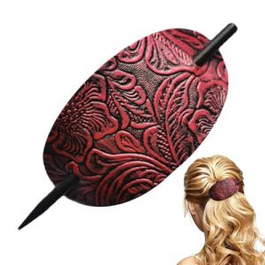 Clip &Agrave; Cheveux Avec B&acirc;ton - X Barrette De Cheveux En Cuir Avec B&acirc;ton | Faux En Cuir Coiffes Barrettes B&acirc;ton Clipt, Cheveux Barrettes B&acirc;ton Clipt Coie Hair Stick Ponde Ponde &Eacute;pingle Pour Femmes Hair Lo (ruixiake, neuf)