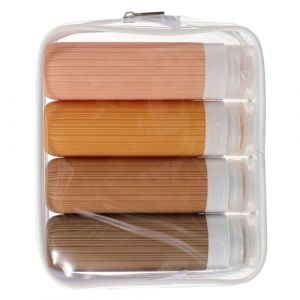 BELLIFFY 4 pièces Set de Flacons de Voyage Silicone Rechargeables et Étanches Bouteilles Souples pour Shampoing Lotion et Cosmétiques Kit Portable pour Avion et Déplacements (Hunation, neuf)