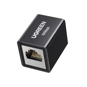 UGREEN Noir 10Gbps Coupleur RJ45 Ethernet Raccord Femelles LAN Rallonge Connecteur Adaptateur R&eacute;seau Compatible avec C&acirc;ble Cat 8/7/6/5/5e (Lot de 1) (UGREEN GROUP LIMITED UK, neuf)