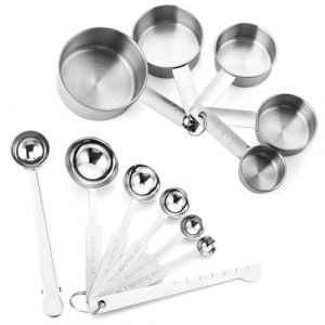 cuillere doseuse et Tasses &agrave; mesurer en measuring cups ，5 Cuill&egrave;res &agrave; Mesurer,5 Tasses &agrave; Mesurer, Scoop avec Clip, 12PCS，R&egrave;gle de Mesure, Doseurs Cuisine pour Sec et Liquide ingr&eacute;dients (BUIA MORAVIA, neuf)