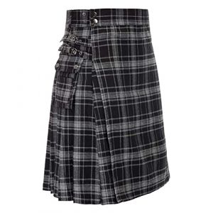 YAODAMAI Jupe de f&ecirc;te &eacute;cossaise pour Hommes Mode Vintage Check Contraste Jupe pliss&eacute;e Guerrier m&eacute;di&eacute;val Kilt (OWENMDD, neuf)