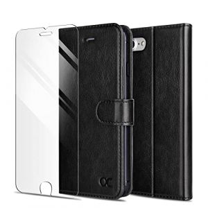 OCASE Coque iPhone SE 2020 / iPhone SE 2022, Coque iPhone 8, Housse iPhone 7 [ Film De Protection Offert ] Etui Porte-Cartes à Rabat Housse en Cuir pour iPhone 7/8 et iPhone SE 2020/2022, Noir (OCASE-EU, neuf)