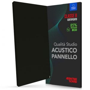 Addictive Sound Panneau Acoustique Mural Premium, panneau acoustique qualit&eacute; studio avec laine acoustique, Classe B d'absorption, fabriqu&eacute; dans l'UE, kit mur/plafond, 100x50x6 cm, 6.5 kg, Noir (Addictive Sound, neuf)