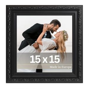 VictoR Cadre photo antique &laquo;Chagall&raquo; en Noir - 15x15 cm Cadre d&eacute;coratif Vintage - adapt&eacute; pour les certificats - dipl&ocirc;mes - Cadre photo Noir 15x15 - Baroque (Victor_Store, neuf)