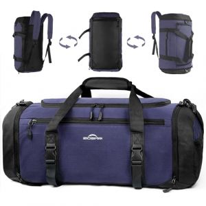ZIOISNM Sac de Sport Homme Femme, Sac de Voyage Homme 42L avec Compartiment Chaussures, Compartiment pour Articles Humides et Isolation Thermique, Sacs a Dos Voyage pour Gym, Camping (Bleu Marine) (ziosinm, neuf)