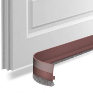 Joint de porte autocollant avec brosse - Joint à brosse - Joint de porte - Joint d'étanchéité pour chambre - Boudin de porte (marron, 3 cm) (FFPMYF, neuf)