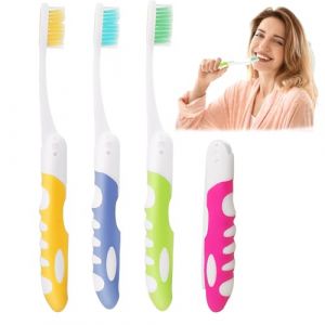 ZFRITP 4pcs Brosse &Agrave; Dents De Voyage Pliables, Pour Voyage, Camping (Vert, Rose, Bleu, Jaune) (DanLanYi, neuf)