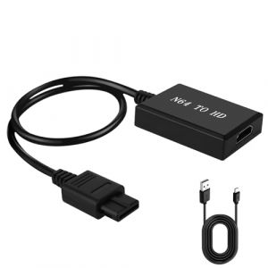 AXFEE N64 vers HDMI Convertisseur, daptateur N64 vers HDMI pour Console N64/SNES Câble HDMI vers Prise en Charge HDTV 480p/720p Compatible avec Nintendo 64/SNES/GameCube/SFC/NGC Console/HDTV (Ouuze, neuf)