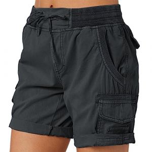Short Cargo Femme Bermuda Short Stretch Avec Poches Taille Haute Pantalon De Loisirs L&eacute;ger Short De Randonn&eacute;e Pour Randonn&eacute;e Golf Loisir Avec Multi-Poches D&eacute;contract&eacute;s Short Short Femme Jean (Chnnamzu (7-12 jours), neuf)
