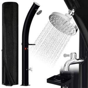 Eulenke Douche solaire 35 l Curve Douche de jardin avec pommeau de douche &agrave; effet pluie &agrave; 360&deg; et robinet, eau chaude max. 60 &deg;C, sans raccordement &eacute;lectrique, douche de piscine avec couvercle de (NONGYF, neuf)