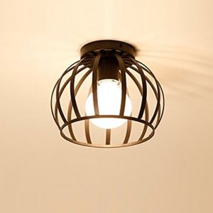 STOEX Plafonnier Industrielle Retro en Métal Cage Fer Noir, Suspension luminaire pour Salon Chambre Café Bar Restaurent Salle à Manger (F) (STOEX, neuf)