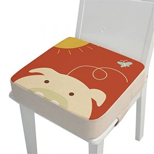 Chickwin Coussin Rehausseur Chaise Enfant, Chaise Haute Bébé Portable Réhausseur Coussin de Siège Ajustable Démontable Confortable Eponge Coussins pour Salle à Manger (cochon,40x40x10cm) (chickwing, neuf)