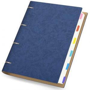 Yarotm Carnet de Notes A4 - Cahier Spirale A4 Petits Carreaux 5mm - 21.5x28cm Rechargeable Notebook 300 Pages - Bleu Foncé Carnet Cuir PU - 100GSM Carreaux Bloc Note A4 Reliure à Anneaux (Droking, neuf)