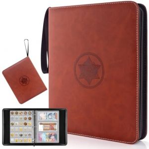 JoyHood Album de Collection de Pi&egrave;ces de Monnaie, Classeur Pieces de Monnaie avec 300 Poches pour Pi&egrave;ces de Monnaie + 30 Poches pour Billets, Rangements pour Pi&egrave;ces de Monnaie (TAXIDEA EUROPE, neuf)