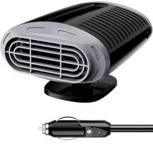 Mupkvy Chauffage de Voiture 12V pour Voiture, branchement sur Allume-Cigare, Chauffage Rapide, Rotation &agrave; 360 degr&eacute;s, d&eacute;givreur pour Pare-Brise de Voiture (Mupkvy EU, neuf)