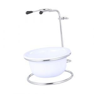 LIXSAZSE Bol à savon et à crème raser en acier inoxydable pour homme, tasse de rasage isotherme, accessoires de rasage, bol savon en acier inoxydable, petit gobelet isotherme, blanc (redenesly, neuf)
