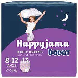 Dodot HappyJama Lot de 13 couches pour fille 8-12 ans 27-55 kg - Protection anti-fuite pendant la nuit (Beautic.Shop, neuf)