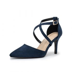 Hoefirm Escarpins Femme Talon Haut Sexy Chaussures Talon Aiguille Pumps Pointu pour Fête Mariage Soirée Suede Stiletto High Heels Bleu 39 (Hoefirm, neuf)