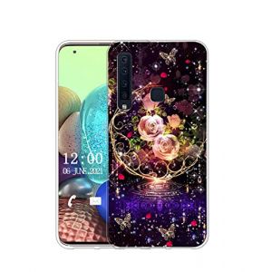 Sunrive Coque Compatible avec Samsung Galaxy A9 2018/A9s, TPU Silicone &Eacute;tui Housse Protecteur Souple Gel Transparent Back Cover Mignon Motifs Antichoc Case(Rose, Papillon) (sunrive, neuf)