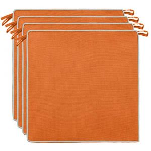 Brandsseller Coussins décoratifs d'extérieur - Résistant à la saleté et à l'eau - Garnissage : 220 g - Dimensions : 40 x 40 x 4 cm (Lot de 4, Orange/terre - structuré) (brandsseller, neuf)