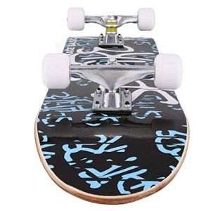 Planche à roulettes 7 Couches de Planches Planche de Skate complète en Bois d'érable Longboards d'extérieur pour Adolescents Adultes débutants Skateboard (Hechheu, neuf)