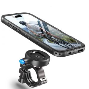 Cozycase Support pour iPhone 12 Pro Max Velo Moto Etanche - 【Anti Vibration- Rotatif】 Metal Suport Telephone Vélo Route/VTT/Scooter/Trotinette/Guidon/Bicyclette avec Écran Tactile Pluie Bike Holder (Glfenge, neuf)