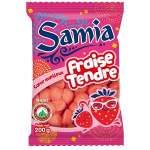 SAMIA - Samia Bonbons Gélifiés Halal Fraise Kiss 200G - Lot De 4 - Vendu Par Lot (Marché Parisien, neuf)
