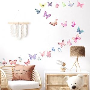 24 Pcs Stickers Muraux Enfant, Stickers Chambre Fille, Autocollants Mural Fille Papillon, D&eacute;coller et B&acirc;ton, D&eacute;coration Murale Chambre B&eacute;b&eacute;, pour Chambre de B&eacute;b&eacute; D&eacute;coration Murale De La Maison (DINODANUBE TRADING, neuf)