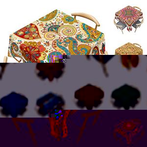 Odot Nappe Carrée Anti Tache, 3D Style Boho Mandala Imperméable Anti Taches Lavable Rectangulaire Nappe pour Fête Decoration Ménage Table Basse Jardin Picnic (Paisley Fleuri,120x120cm) (Odot, neuf)