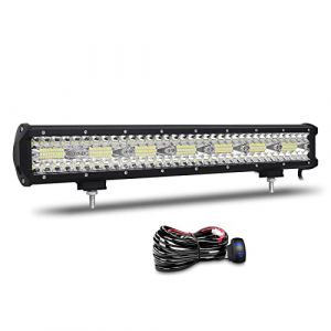 Willpower 51cm 20'' 420W Barre LED Spot et Inondation Rampe LED 12V 24V Étanche Bar a LED Feux Phare de Travail LED Projecteur LED pour 4x4 Voiture Camion Tracteur Quad Véhicule Bateau con Câblage (YZ-EU, neuf)