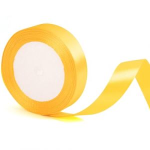 Ruban en satin jaune doré de 20 mm de large pour emballage cadeau Halloween pour cadeaux, gâteaux, nœuds pour cheveux, bouquet, travaux manuels, mariage, décoration de voiture (GAOSHUONUO STORE, neuf)