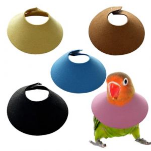 Lot de 5 Colliers Anti-Bite d'oiseau, Protections pour Le Cou des Perroquets, Collerette de Protection Anti-Morsure, C&ocirc;nes de R&eacute;cup&eacute;ration R&eacute;glables pour Oiseaux, Perroquets et Ins&eacute;parables (Voda FR, neuf)
