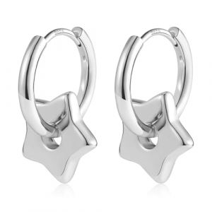 ALEXCRAFT Boucle d'oreille Femme Etoile Argent 925 Boucle Oreille Etoile Argent Boucle d'oreille Creole Etoile (Spunkcharms, neuf)