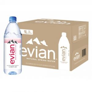 Evian Eau de source naturelle (une boîte de 12 bouteilles individuelles de 1 litre) Eau de source naturellement filtrée dans de grandes bouteilles (Speedyshop livraison rapide, neuf)