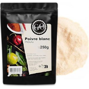 Poivre blanc moulu 250 g - LA PLANTIGO Un choix savoureux, 100% naturel, sans additifs, vegan, poivre blanc qualité supérieure, Le Poivre blanc en poudre (la plantigo, neuf)