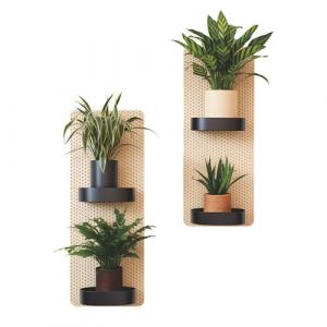 SanKristo Plante Pot 3D Fausse Suspension Stickers Muraux 2PCS, Autocollants D'art Mural D&eacute;coration Chambre D&eacute;calque Mural Vase, Salon Chambre &agrave; Coucher Cuisine Salle Bain D&eacute;coration Murale 60 X 30CM (O&Uuml; ESTFOXGG, neuf)