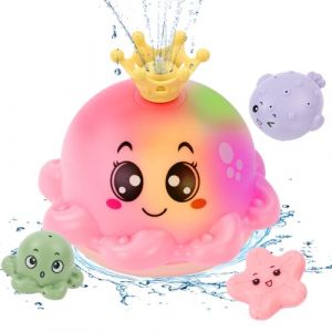 Vicloon Pieuvre, Rose Lumineux, Poulpe &agrave; l'eau de Piscine de Douche de Baignoire avec 4 Modes (PLUM-MARKETING, neuf)