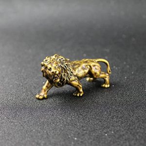GSZCCZS Statue de Lion en cuivre Antique, Ornements, Petite Figurine de Lions africains en Bronze, Salle d'étude, Bureau, Presse-Papier, décorations Vintage pour la Maison (shijiazhuanglekangruimaoyiyouxiangongsi, neuf)