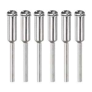 sourcing map 6pcs Coupe Arr&ecirc;t Roue Vis Mandrin 2.35mm Tige Dia Coupe Disque Support pour Rotatif Outils (Weisser Berg, neuf)
