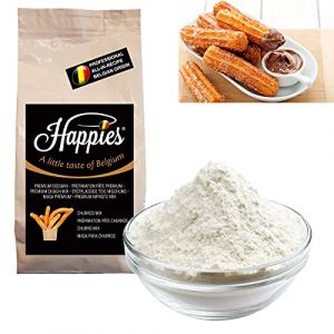 Happies - Mélange à pâtisserie pour des churros délicieux et croustillants, mix de pâte prêt à l'emploi pour des churros, - il suffit d'ajouter de l'eau (1) (De Groof Trading BV, neuf)