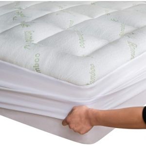 Niagara Surmatelas 90 x 190 cm en Bambou, Respirant, rafraîchissant sur Matelas 1 Personne 90x190 avec Poches Profondes pour Matelas 20-50 cm (AC Global Distribution, neuf)