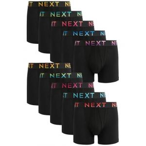 NEXT Boxer avec Ouverture sur Le Devant, Lot de 10 Ceintures Noires à Texte ombré Brillant XL (Next Germany GmbH, neuf)