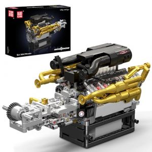 Mould King 10224 Technique V12 Moteur Pièces de Serrage Kit de Construction, 974+ pièces STEM Motormodellblöcke mit Motor, MOC Motorbau Toys für Adults Collection Liebhaber/Kinder 14+ (Mould King Creations, neuf)