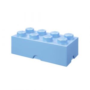 Brique de rangement LEGO 8 plots, Boîte de rangement empilable, 12 l, bleu chair (Habitas Online, neuf)