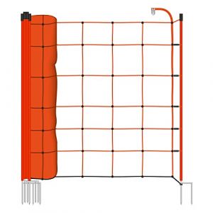 VOSS.farming Filet de clôture électrique pour moutons clôture pour ovins chèvres agneaux volaille 50 m x 90 cm, 13 piquets, orange (cloture-electrique-expert, neuf)