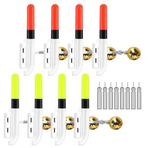 Vegena Bâtons Lumineux LED pour La Pêche,Lot De 8 Cloches D'alarme De Pêche avec Batterie,Nuit Pêche Accessoire LED Light,Détecteur De Touche LED pour La Pêche(Vert,Rouge) (Brandla Britishby SSS, neuf)